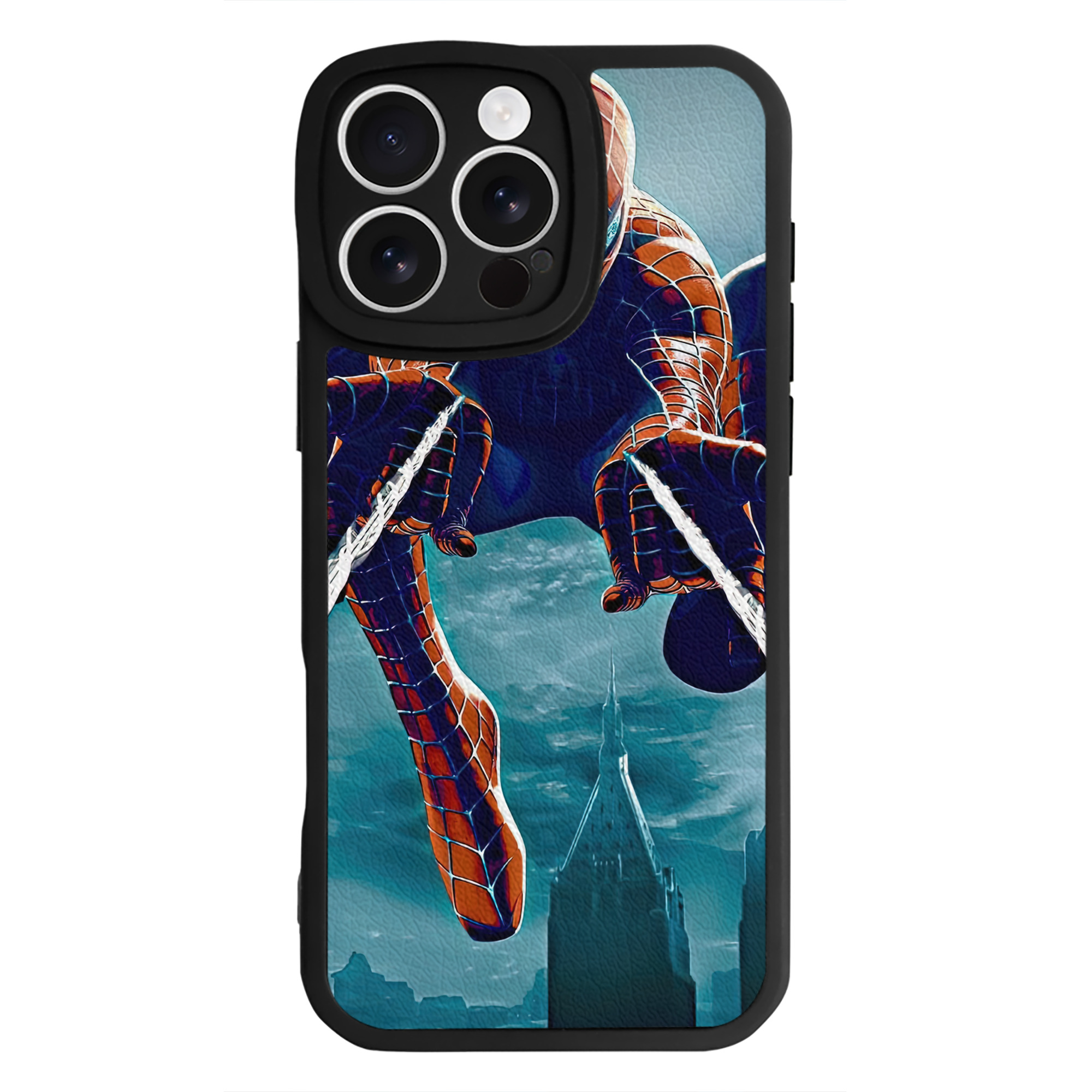 Spider Man スパイダーマン 【iPhone 16シリーズ対応】シリコンスマホケース（レザー調） 材質：シリコン